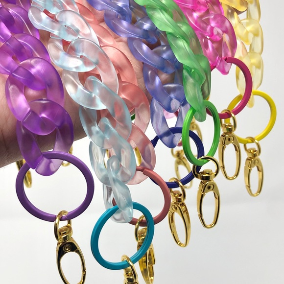 Acrylic Translucent Purple Chain Link Bag Strap or Charm/Keychain - Picture 3 of 7